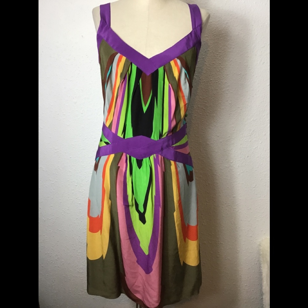 Milly multicolor silk dress size 8